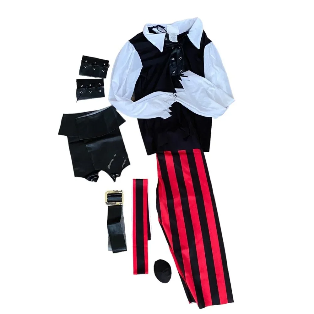Cutthroat‎ pirate costume child Halloween skull carry bag cosplay kids size 6-8